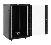 Armoire réseau 18U sur roulettes - IP20 - Pour systèmes de stockage réseau professionnels - Acier laminé à froid et verre - Robuste et durable - Idéal pour les salles de serveurs et les centres de
