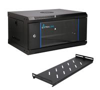 Armoire rack murale - Extralink Lite - 4U 530 × 400 mm - Noire avec étagère incluse