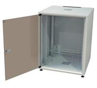 Armoire réseau EFB 19 pouces OFFICE SERIES 12U 600 x 600 RAL7035 Gris IP20, entièrement pré-assemblée et démontable, façade en verre, capacité de charge de 30 kg