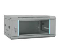 Armoire réseau en acier gris avec verre trempé 60 x 35 x 28 cm, rangement sécurisé pour serveur NAS et stockage domestique, idéal bureau maison entreprise
