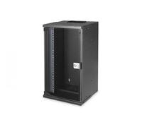 Armoire réseau murale 10" 12U, SOHO PRO 595 x 315 x 300 mm, porte en verre, noire, non assemblée, 30 kg