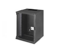 Armoire réseau murale 10" 9U, SOHO PRO 460 x 315 x 300 mm, porte en verre, noire, non assemblée, 30 kg
