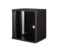 Armoire réseau murale 19" 12U, SOHO PRO 595 x 540 x 400 mm, porte en verre, noire, non assemblée, 60 kg