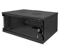 Armoire réseau murale 19" 4U, SOHO 241 x 540 x 400 mm, porte en verre, noire, non assemblée, 60 kg