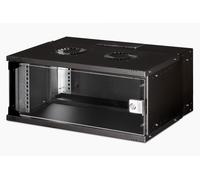 Armoire réseau murale 19" 4U, SOHO PRO 240 x 540 x 400 mm, porte en verre, noire, non assemblée, 60 kg