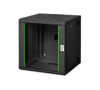 Armoire réseau murale Unique 19" 12U rack 600x600, porte en verre, noire, divisée, assemblée, 100 kg