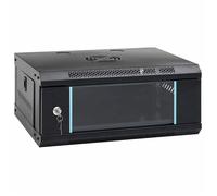 Armoire réseau murale - vidaXL - 53x45x21 cm - Noir - Acier - Verre trempé - Serrures sécurisées - Usage intérieur