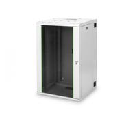 Armoire réseau suspendue Unique 19" 20U rack 600x600, porte en verre, grise, divisée, assemblée, 100kg double sectionnée, pivotante, grise (RAL 7035)
