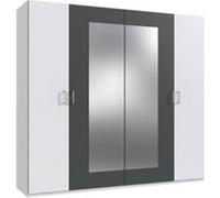 Armoire RHODES 4 portes miroirs Décor et L225 P58 H208 cm G