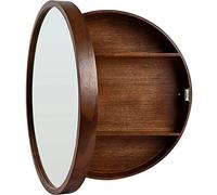 Armoire ronde moderne avec miroir - Armoire murale de salle de bain avec étagère de rangement pour petits espaces - Design élégant avec porte ouverte idéale pour les salles de bains compactes