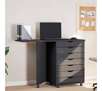 Armoire Roulante avec Bureau Meuble de Rangement Bois de Pin Solide vidaXL