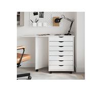 vidaXL Armoire roulante avec bureau MOSS blanc bois de pin solide
