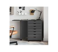 vidaXL Armoire roulante avec bureau MOSS gris bois de pin solide