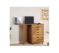 Vidaxl Armoire Roulante Avec Bureau Moss Marron Miel Bois De Pin Marron
