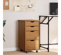 vidaXL Armoire roulante MOSS avec tiroirs en pin marron miel