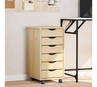 vidaXL Armoire roulante avec tiroirs MOSS – bois de pin marron miel