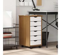 Armoire Roulante avec Tiroirs Meuble de Rangement Bois de Pin Solide vidaXL