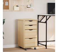 vidaXL Cabinet roulant MOSS avec bureau et roue Vernis transparent
