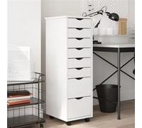 vidaXL Armoire roulante MOSS blanche avec tiroirs en bois de pin solide