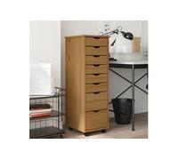 vidaXL Armoire roulante avec tiroirs MOSS en bois de pin marron miel