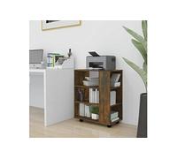 Vidaxl Armoire Roulante Chêne Fumé 60x35x75 Cm Bois D'ingénierie Marron