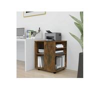 Armoire roulante Chêne fumé 60x53x72 cm Bois d ingénierie