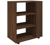 Armoire roulante effet chêne marron 60 x 35 x 75 cm - Ensemble de meubles de salon compact et stable - Parfait pour les petits appartements, matériau dérivé du bois, design peu encombrant