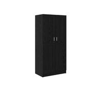 vidaXL Armoire rustique Chêne Noir – Bois d'ingénierie 82,5 x 51,5 x 180 cm, 2 portes