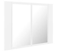 Armoire salle de bain à miroir led 60 x 12 x 45 cm acrylique blanc