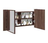 Armoire Salle de Bain à Miroir LED Rangement Toilette Blanc Acrylique vidaXL