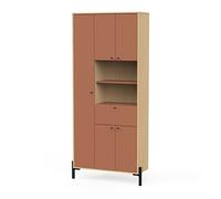 Armoire salle de bain avec miroir 5 portes abricot Elisa