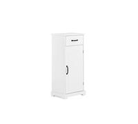 Armoire Salle de Bain avec Tiroir, Bois Résistant à l'Humidité, Blanc