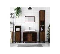 Armoire salle de bain chêne marron 80x33x60cm bois d'ingénierie831643