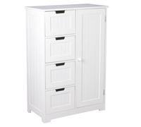 Armoire Salle de Bain - FINEBUY - Blanc - 56 x 30 x 83 cm - Style Campagne - Meuble à poser au sol