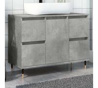 Armoire salle de bain gris béton 80x33x60cm bois d'ingénierie armoire vidaXL