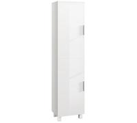 Armoire salle de bain haute - HOMCOM - 2 portes et étagères réglables - pour petits espaces - MDF - 40 x 30 x 167,5 cm - blanc