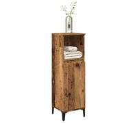 vidaXL Meuble de salle de bain mural avec porte et miroir – Chêne noir – 30x30x100 cm