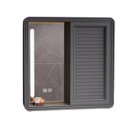 Armoire Salle de Bain Miroir LED Buée Rangement à Plusieurs Niveaux Armoire Murale Wc Porte Coulissante Coins Arrondis Câblage à Prévoir Convient pour Une Installation Au-dessus D'un Lavabo(A,70*13*70