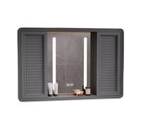 Armoire Salle de Bain Miroir LED Buée Rangement à Plusieurs Niveaux Armoire Murale Wc Porte Coulissante Coins Arrondis Câblage à Prévoir Convient pour Une Installation Au-dessus D'un Lavabo(A,80*13*70