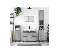 vidaXL Armoire de salle de bain Sonoma 831570 30 x 30 x 100 cm Gris G