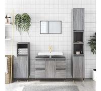 Vidaxl Armoire Salle De Bain Sonoma Gris 80x33x60 Cm Bois D'ingénierie Gris