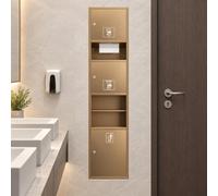 Armoire sanitaire encastrable, distributeur essuie-mains poubelle intégrée | Module mural avec distributeur de papier, compartiment sèche-mains et collecte des déchets pour sanitaires collectifs