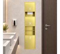 Armoire sanitaire encastrable, distributeur essuie-mains poubelle intégrée | Module mural avec distributeur de papier, compartiment sèche-mains et collecte des déchets pour sanitaires collectifs