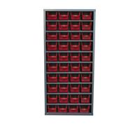Armoire sans porte 9 tablettes 40 bacs 4L rouge VISO - ASP40PA03R