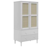 Armoire « SENJA » blanche 90 x 55 x 175 cm en pin massif avec tiroirs et compartiments