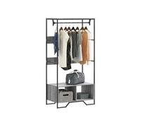 Armoire sonoma gris 90x50x180 cm bois d'ingénierie, armoire de rangement, organisateur de garde-robe, armoire, 848672