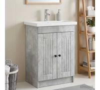 vidaXL Armoire sous évier de Salle de Bain Blanc 78,5 x 37,5 x 81 cm, Meuble de Salle de Bain Moderne, Rangement Pratique, Bois Ingénieré, Design Minimaliste et Fonctionnel