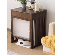 Armoire sous vide robot cachée avec tiroir de rangement et porte en verre, table de chevet en bois pour chambre à coucher, dortoir, crèche, balcon, couloir et petits espaces