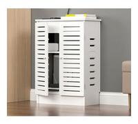 Armoire Sto moderne avec étagères réglables, routeur multifonction et câble pour bureau à domicile, design blanc (70 x 80 x 30 cm)