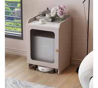 Armoire Sur Pied Pour Aspirateur Robot Avec Roulettes Et Tiroir - Rangement Caché Pour Balayeuses À Vidage Automatique, Organisateur Peu Encombrant Pour Salon/cuisine(Champagne rock top,Small)